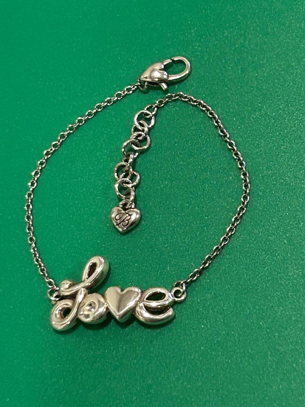 Brighton Love Heart Silver Script Crystal Silver Bracelet